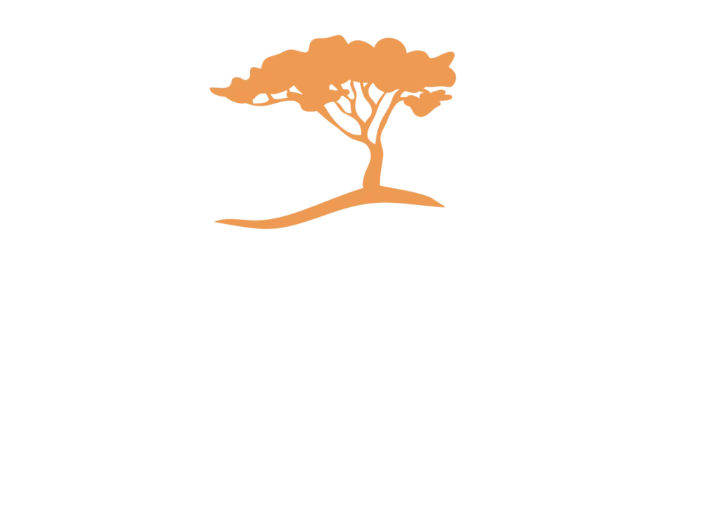 Logo Giacomo représentant la silhouette d'un acacia orange sur fond blanc